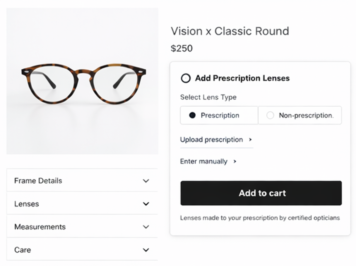 Lenshero prescription widget